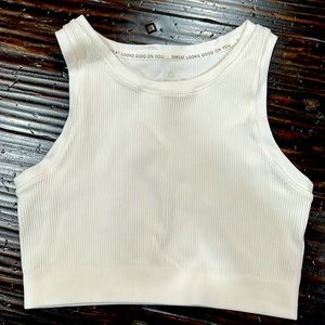 OFFLINE by Aerie. White ribbed tank. Perfect for a jog. Very comfortable. Size L